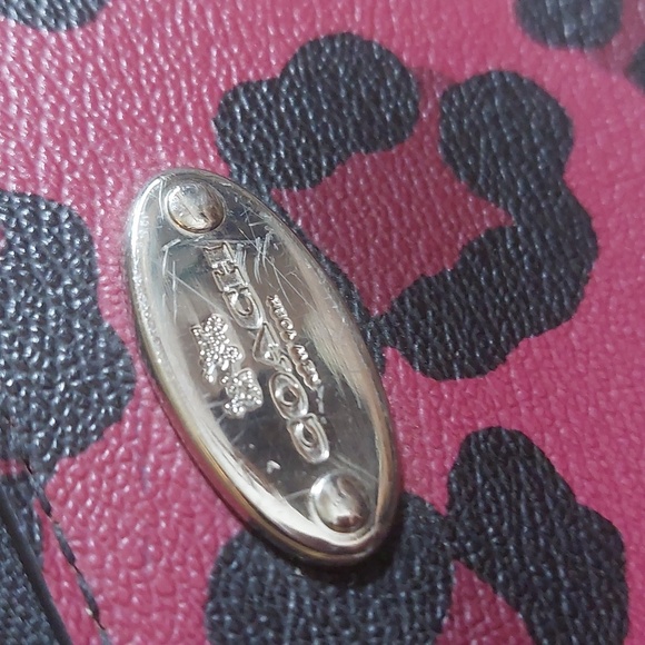 Coach Red and Black Leopard Print Wallet - Picture 2 of 13